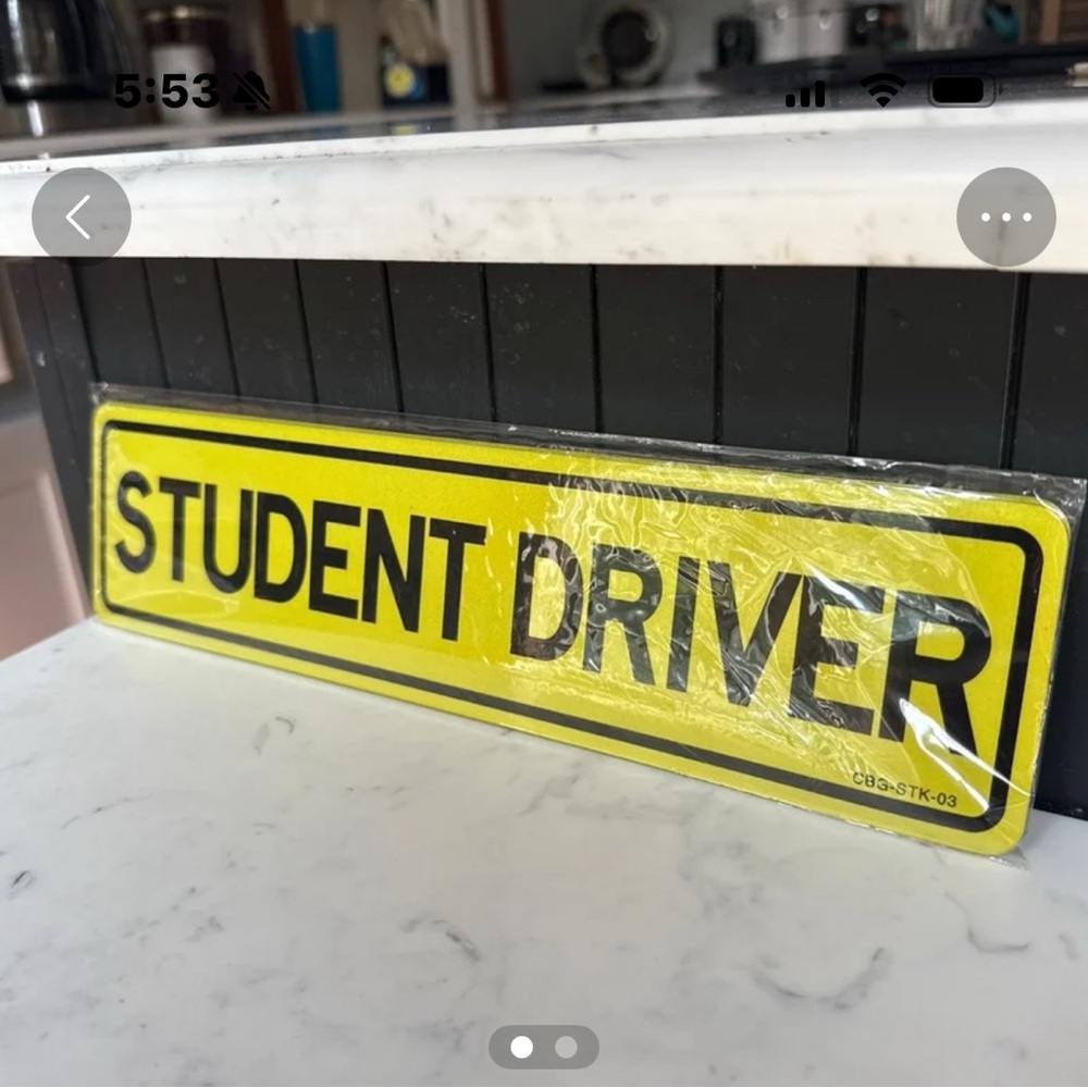 Magnetic & Reflective Yellow Student Driver Sign.  Set of 3 NEW!